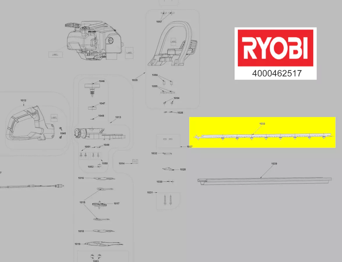 jeu de lames réf. 5131041361 taille-haie Ryobi